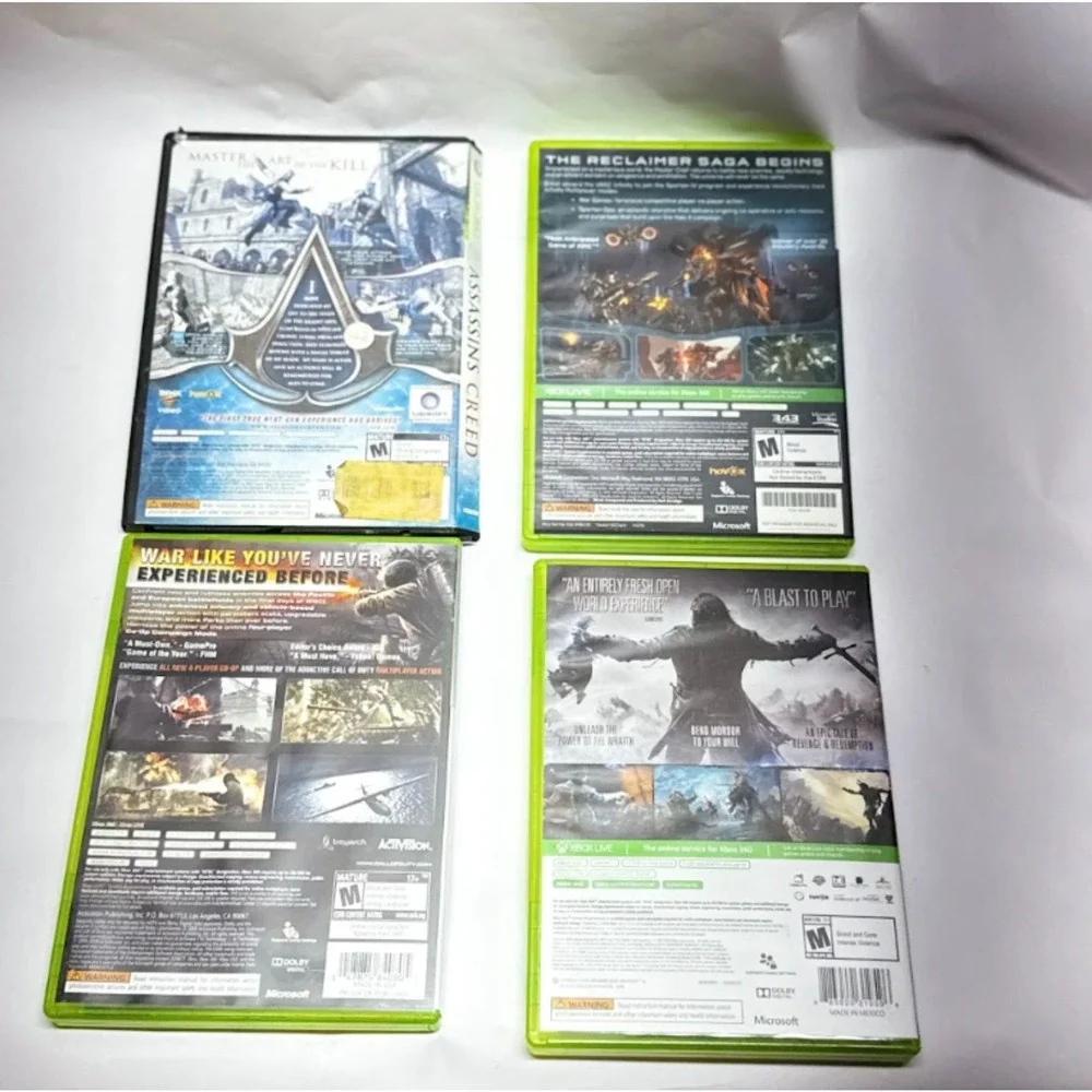 Xbox 360 Game Bundle Halo 4 Assassin's Creed COD World at War 4 Game Lot